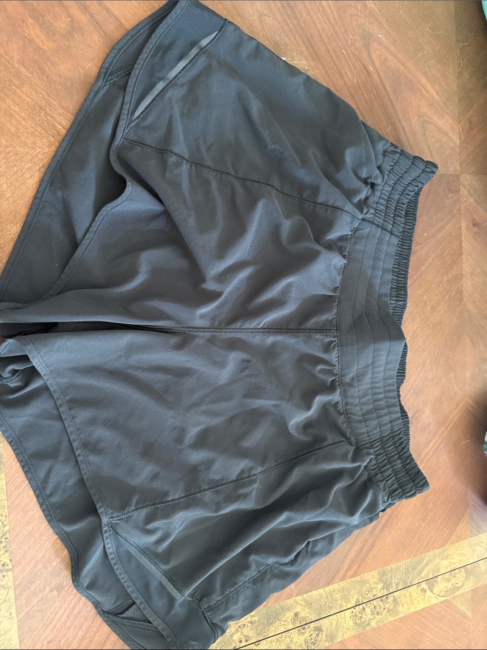 lululemon athletica Black Hotty Hots Lined High Waisted Women's Athletic Shorts